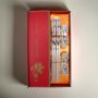 Blossoming Plums – Two Pairs of Red Porcelain Chopsticks Gift Set