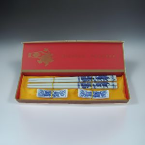 A Fishy Affair - Two Pairs of Blue Porcelain Chopsticks Gift Set