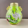 Crane's Peony Blossoms Small Cloisonne JingTaiLan Vase