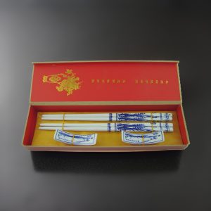 Enflowered Orchids – Two Pairs of Blue Porcelain Chopsticks Gift Set