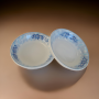 Sky Blue Flowers White Porcelain Dishes - Four Dishes