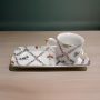 Summer Flowers Maze Porcelain Cup with Large Plate