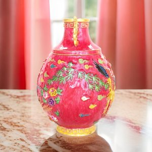 Great Abundance Pink Phoenix Vase