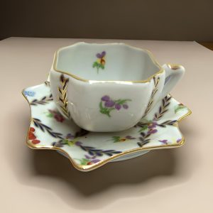 Summer Flowers Maze Porcelain Cup with Small Plate