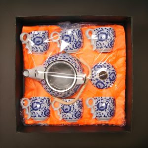 Blue Dragon Porcelain Tea Set - One Teapot and Six Cups