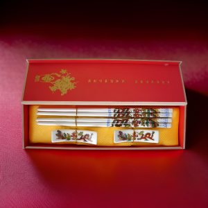 Dragon's Blossoming – Two Pairs of Blue Porcelain Chopsticks Gift Set