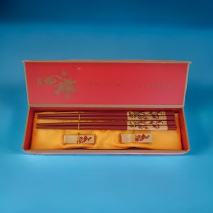Enflowered Orchids – Two Pairs of Blue Porcelain Chopsticks Gift Set