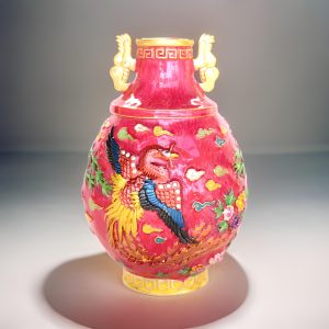 Great Abundance Pink Phoenix Vase