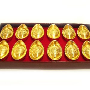 Elegant Brass Golden Ingots for Financial Blessings