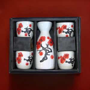 Cherry Blossoms Sake Set - One Flask and Four Cups