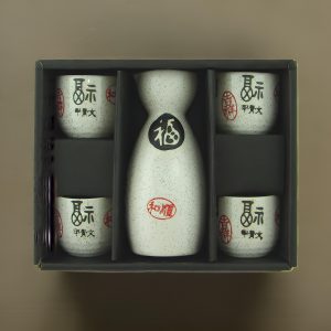 Feeling Lucky White Sake Set - One Flask and Two Cups