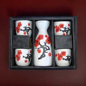 Cherry Blossoms Sake Set - One Flask and Four Cups