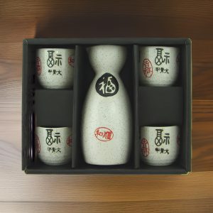 Feeling Lucky White Sake Set - One Flask and Two Cups